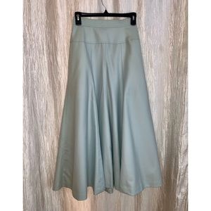 Vintage Light Blue Flared Women's Ankle Lenth Skirt